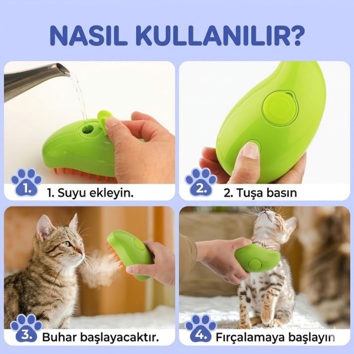 Gualth PatiSpa™ Buharlı Kedi Fırçası
